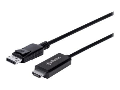 Manhattan DisplayPort 1.2 to HDMI Cable, 4K@60Hz, 3m, Male to Male, DP With Latch, Black, Not Bi-Dir