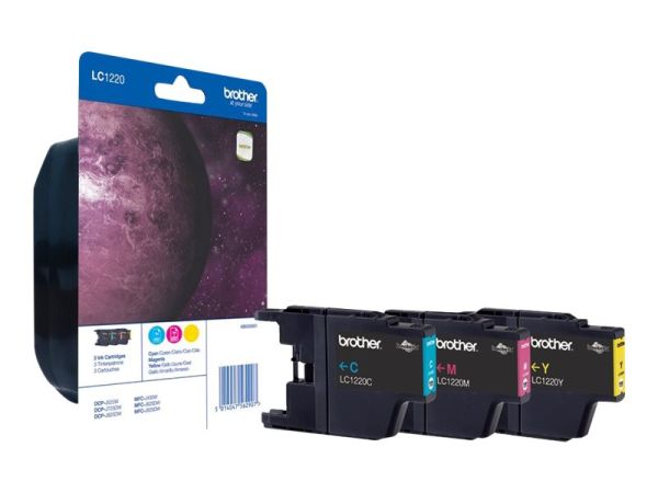 Brother LC1220RBWBP - Gelb, Cyan, Magenta - original