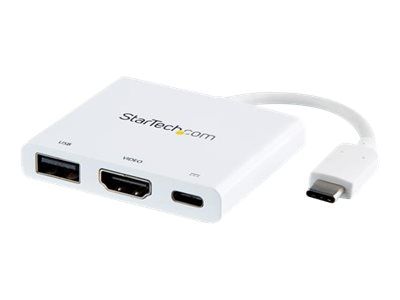 StarTech.com USB-C to HDMI Adapter - White - 4K 30Hz - Thunderbolt 3 Compatible - with Power Deliver