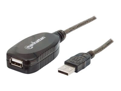 Manhattan USB-A to USB-A Extension Cable, 10m, Male to Female, Active, 480 Mbps (USB 2.0)