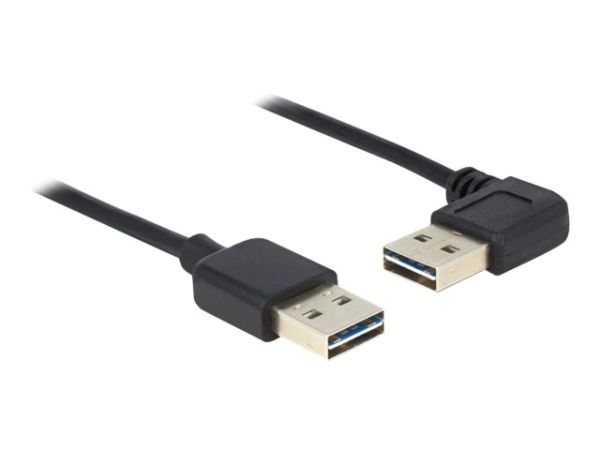 Delock Easy - USB-Kabel - USB (M) links/rechts abgewinkelt, umkehrbar bis USB (M)