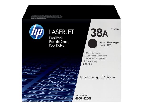 HP 38A - 2er-Pack - Schwarz - original - LaserJet - Tonerpatrone (Q1338D)
