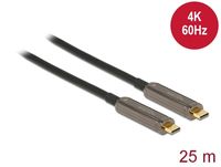 Delock Video- / Audiokabel - 24 pin USB-C männlich zu 24 pin USB-C männlich - 25 m - Glasfaser - Sch