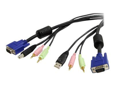 StarTech.com 3m 4-in-1 USB VGA KVM Kabel mit Audio und Mikrofon - Tastatur- / Video- / Maus- / Audio