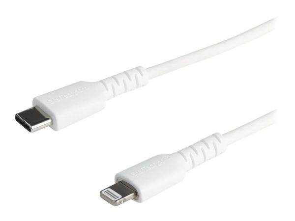 StarTech.com 6 ft(2m) Durable White USB-C to Lightning Cable, Heavy Duty Rugged Aramid Fiber USB Typ