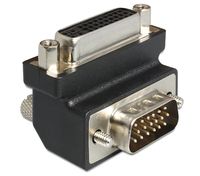 Delock Adapter DVI 24+5 female / VGA 15 pin male 90°angled - VGA-Adapter - HD-15 (VGA)