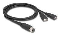 Delock M12 Kabel A-kodiert Buchse zu 2 x USB 2.0 Typ-A - Kabel - Digital/Daten