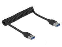 Delock USB 3.0 Coiled Cable Type-A male to Type-A male