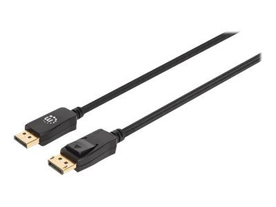 Manhattan DisplayPort 1.4 Cable, 8K@60hz, 1m, Braided Cable, Male to Male, With Latches, Fully Shiel