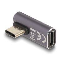 Delock USB-Adapter - 24 pin USB-C (M) links gewinkelt zu 24 pin USB-C (W)