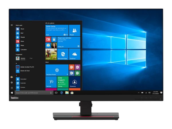 Lenovo ThinkVision T27h-2L, 68,6 cm (27 Zoll),2560 x 1440 Pixel, Quad HD, LED, 6 ms, Schwarz