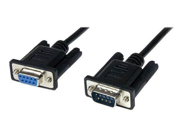 StarTech.com 1m Seriell DB9 RS-232 Nullmodemkabel - Schwarz - Stecker/Buchse - 9 Pin Null Modem Kabe