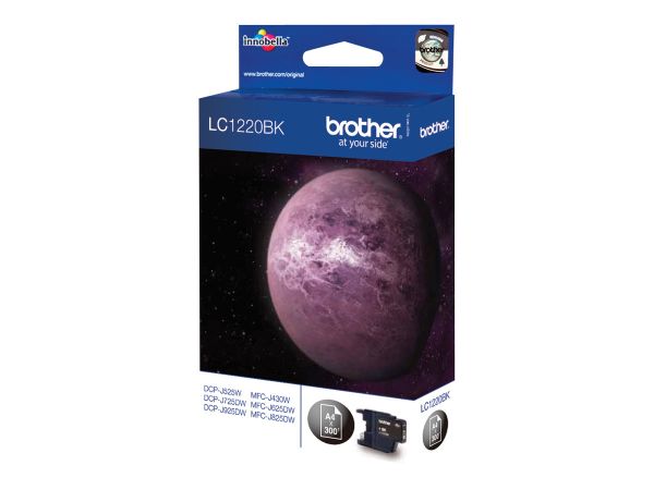 Brother LC1220BK - Schwarz - original - Blister mit akustischem / elektromagnetischem Alarm