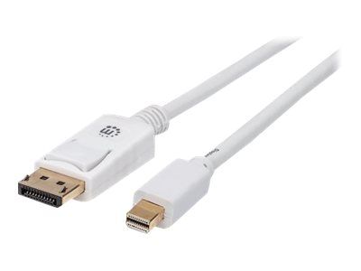 Manhattan Mini DisplayPort 1.2 to DisplayPort Cable, 4K@60Hz, 2m, Male to Male, White, Equivalent to