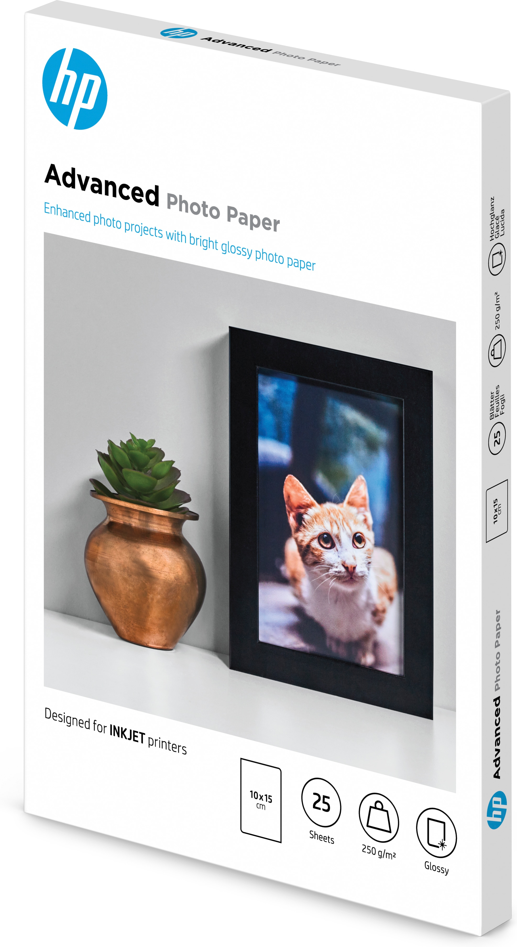 HP Fotopapier Advanced Glossy 10x15 280g/m² hochglanz 25 Blatt